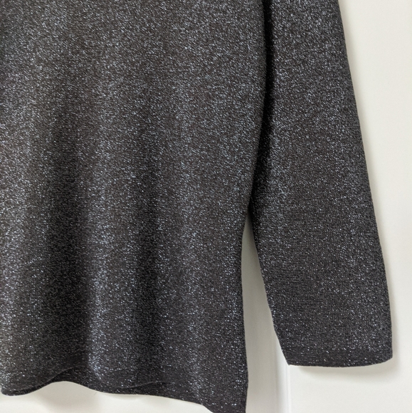 Embellished Neckline Shimmery Dressy Top - Picture 7 of 10